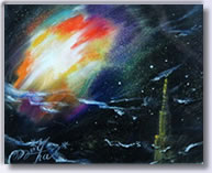 Flash Cath�drale - 24x32 cm <br> Pastels secs et brillances